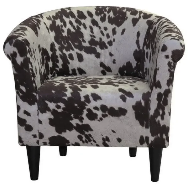 Cowhide Black Club Chair