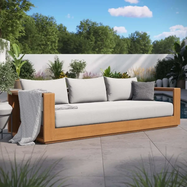 Tahoe Acacia Wood Outdoor Patio Sofa